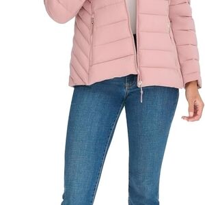 Tommy Hilfiger Women's Outerwear Short Puffer,Woodrose,L